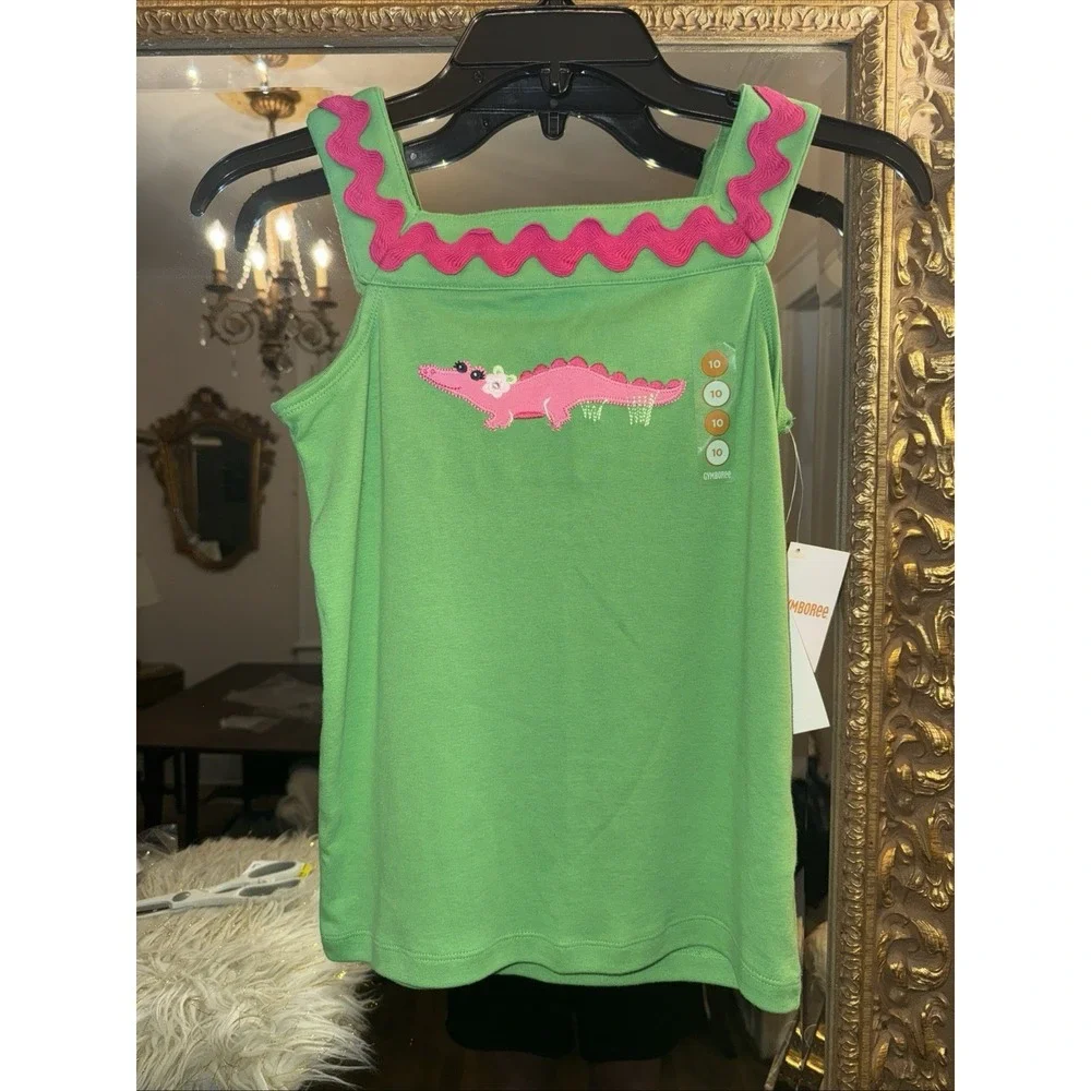 Gymboree Island Lily Girls Size 10 Green Top Shirt Blouse New